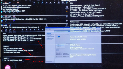 фото экрана с HDMI диагностикой