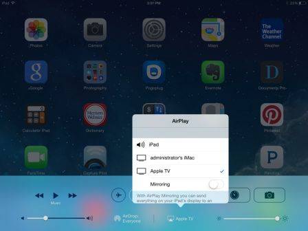 AirPlay меню